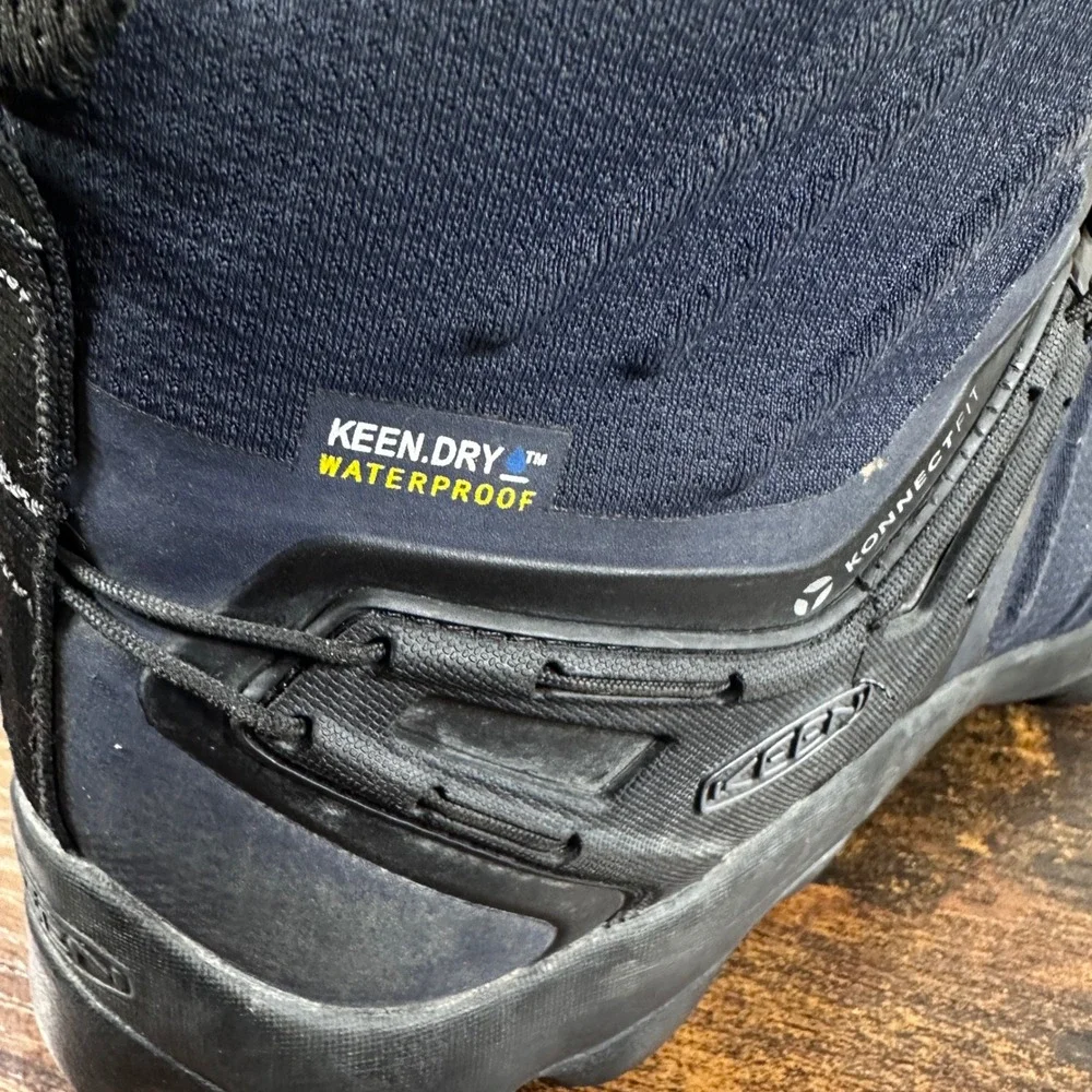 Keen‎ Venture Mid Hiking Boots Mens 11 Navy Waterproof KonnectFit Outdoors Rugid